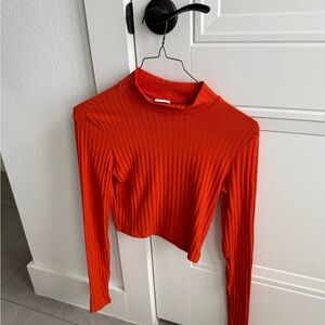 Women's Ribbed Orange Top